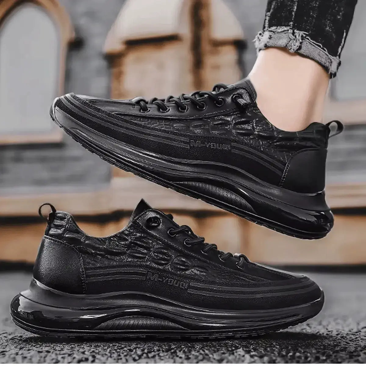 Drako® Men's Croc Skin Sneakers