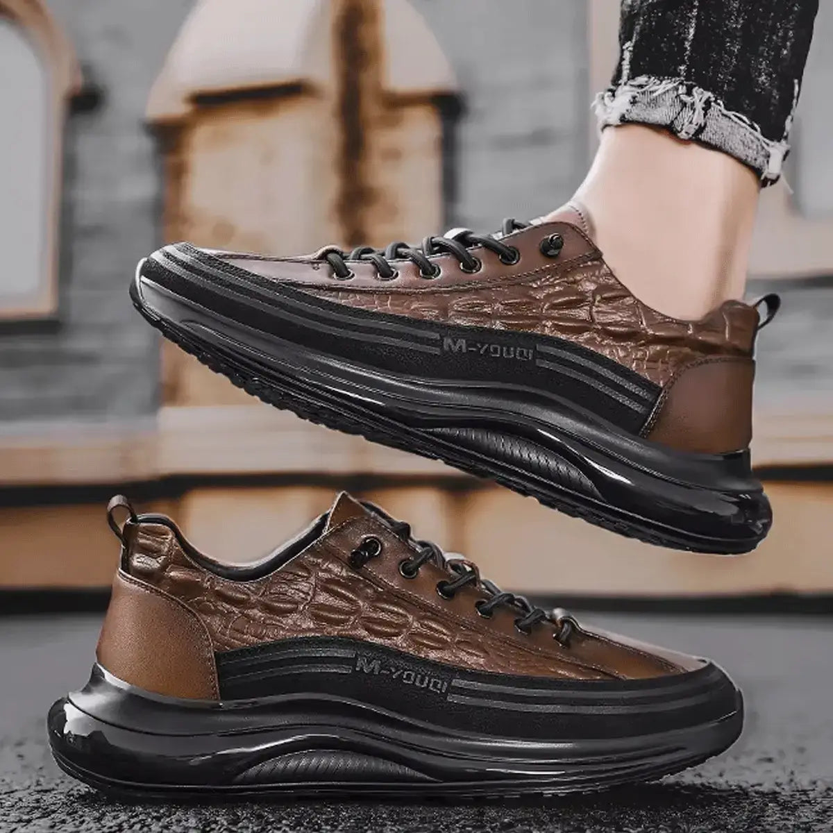 Drako® Men's Croc Skin Sneakers