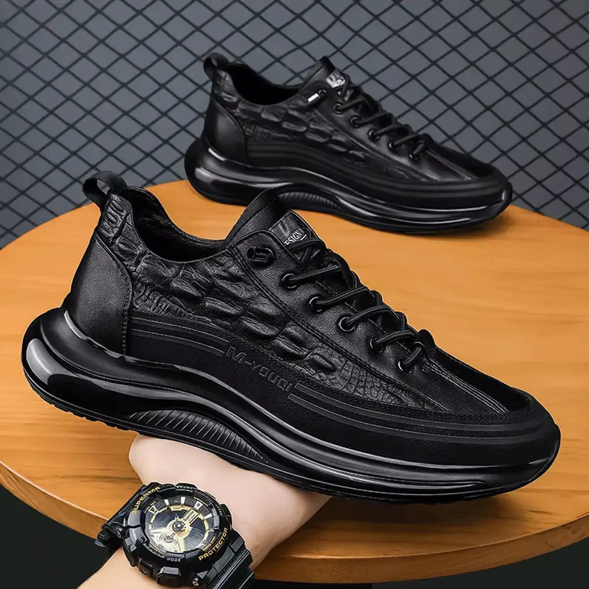 Drako® Men's Croc Skin Sneakers