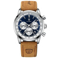 Orion Men's Stainless Steel Watch with Stylish Leather Strap