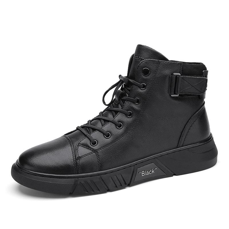 Hector - Durable Black Leather Sneakers for Men