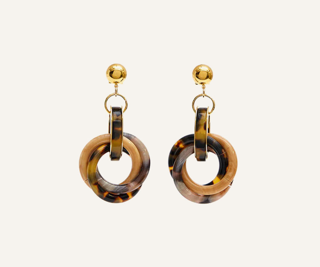 Faux Tortoiseshell Tangle Drop Earrings