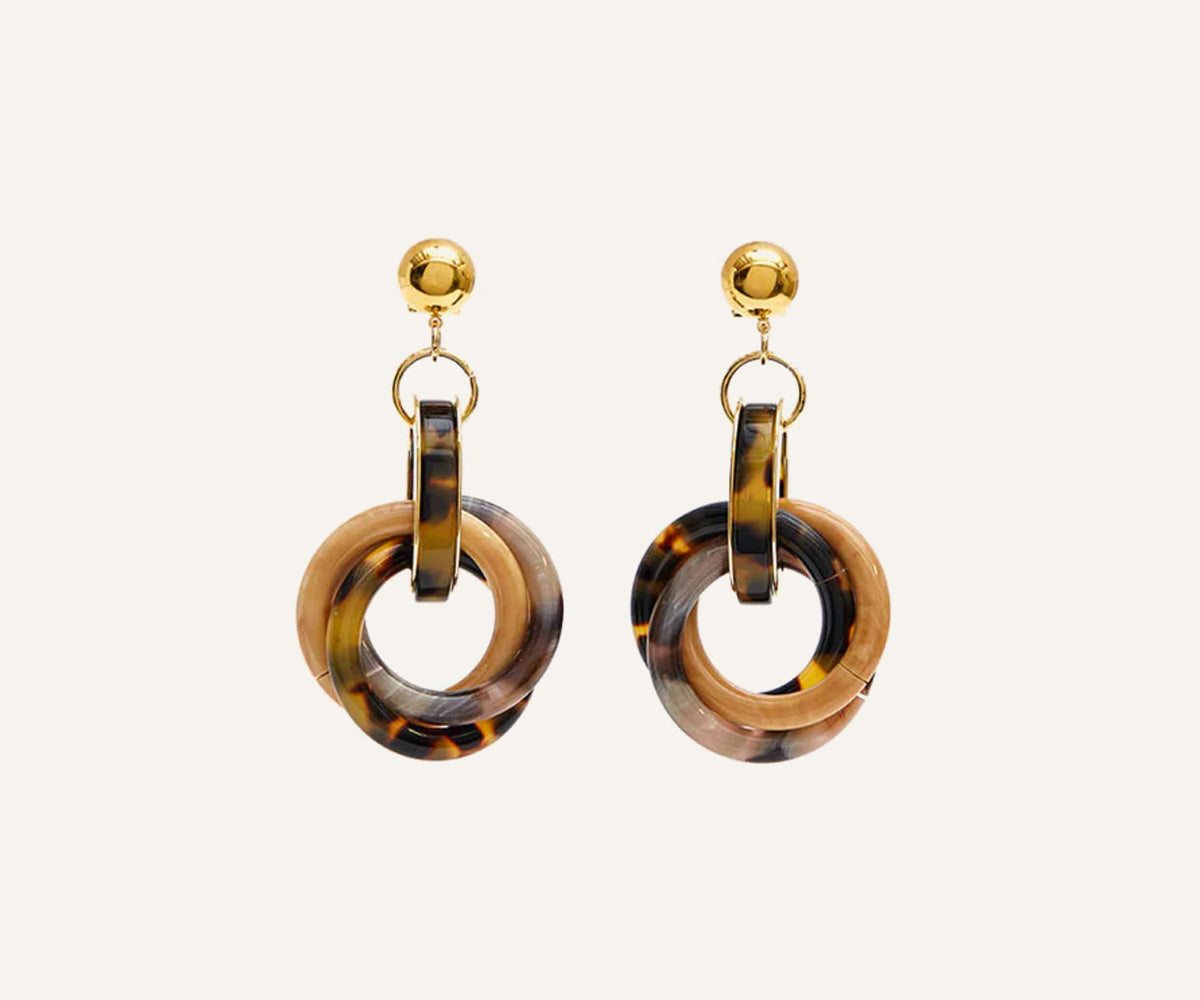 Faux Tortoiseshell Tangle Drop Earrings
